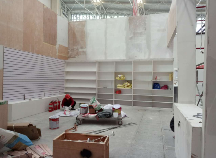 展台搭建 现场施工 工人活动 展台搭建 现场施工 工人活动